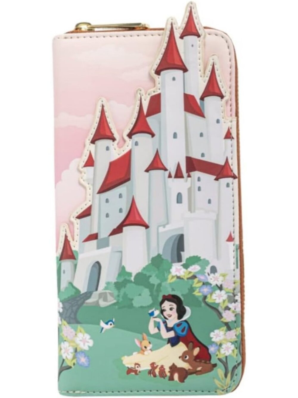 Charming Disney Snow White Castle Scene Zip Around Wallet - Perfect for Fans!
